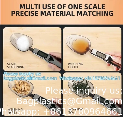 Cuillère à cuisson à l'échelle du gramme Cuillère à mesurer, 500g/0,1g Blue Cute Digital Weight Scale Cuillère à mesurer milligramme