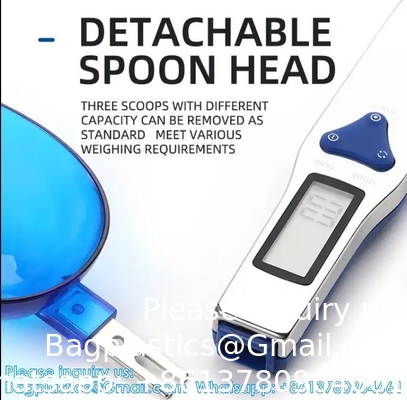 Cuillère à cuisson à l'échelle du gramme Cuillère à mesurer, 500g/0,1g Blue Cute Digital Weight Scale Cuillère à mesurer milligramme