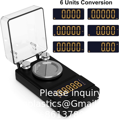 Échelle numérique de milligrammes 50g/0.001g, échelle compacte de Mg avec poids d'étalonnage de 20g et accessoires, échelle en poudre noire