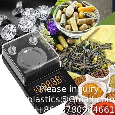 Échelle numérique de milligrammes 50g/0.001g, échelle compacte de Mg avec poids d'étalonnage de 20g et accessoires, échelle en poudre noire
