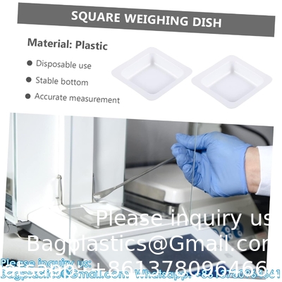 Poids des plaques de cuve plaquettes carrées jetables palettes en plastique petits bateaux de pesage chimie poudre échelle blanche anti-statique