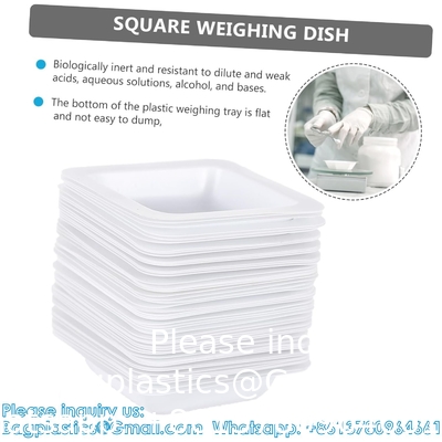 Poids des plaques de cuve plaquettes carrées jetables palettes en plastique petits bateaux de pesage chimie poudre échelle blanche anti-statique