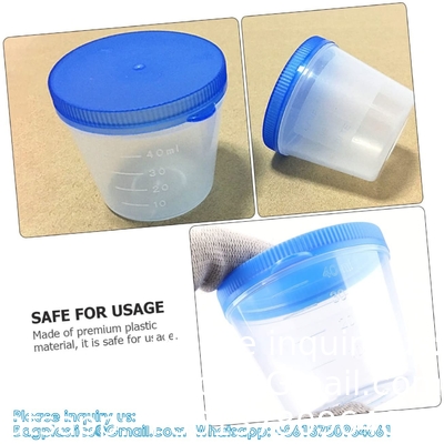 Gobelets d'urine en plastique Gobelets d'urine en plastique Gobelets d'urine en plastique Gobelets gradués Gobelets d'échantillon avec couvercle