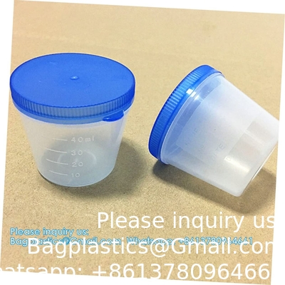 Gobelets d'urine en plastique Gobelets d'urine en plastique Gobelets d'urine en plastique Gobelets gradués Gobelets d'échantillon avec couvercle