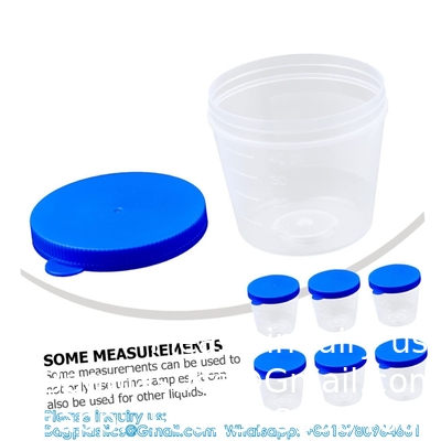 Gobelets d'urine en plastique Gobelets d'urine en plastique Gobelets d'urine en plastique Gobelets gradués Gobelets d'échantillon avec couvercle