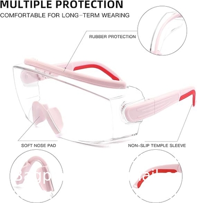 Lunettes de sécurité sur lunettes Anti-brouillard Lunettes de sécurité Lunettes de protection avec cadre réglable Pour les hommes Les femmes