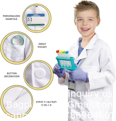 Costume scientifique pour enfants Lab coat avec kit d'expérience scientifique Dress up &amp; prétend jouer Pour les garçons les filles âgées de 4-8