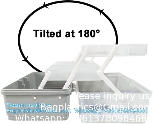 Boîte de rangement portable en plastique à 3 couches,boîte de rangement pour appareils ménagers en plastique avec poignée,boîtes de rangement multifonctionnelles