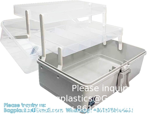 Boîte de rangement portable en plastique à 3 couches,boîte de rangement pour appareils ménagers en plastique avec poignée,boîtes de rangement multifonctionnelles