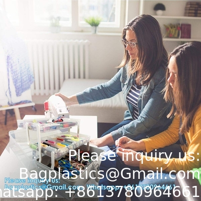 Boîte de rangement portable en plastique à 3 couches,boîte de rangement pour appareils ménagers en plastique avec poignée,boîtes de rangement multifonctionnelles