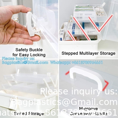 Boîte de rangement portable en plastique à 3 couches,boîte de rangement pour appareils ménagers en plastique avec poignée,boîtes de rangement multifonctionnelles