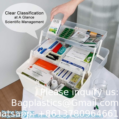 Boîte de rangement portable en plastique à 3 couches,boîte de rangement pour appareils ménagers en plastique avec poignée,boîtes de rangement multifonctionnelles