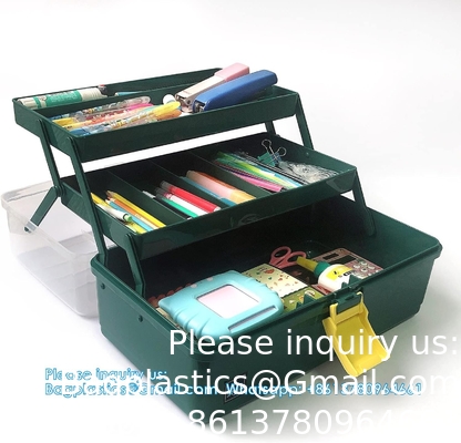 Boîte de rangement portable avec plateau, organisateur de fournitures de couture polyvalent, étui pour étudiant, organisation d'artisanat