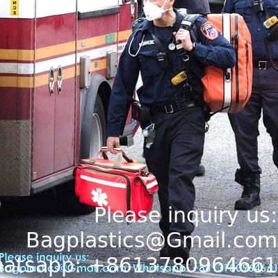 Sac médical de premiers soins professionnel rouge vide pour traumatisme, 15&quot;X10&quot;X9&quot;, porte-services pour les ambulanciers.