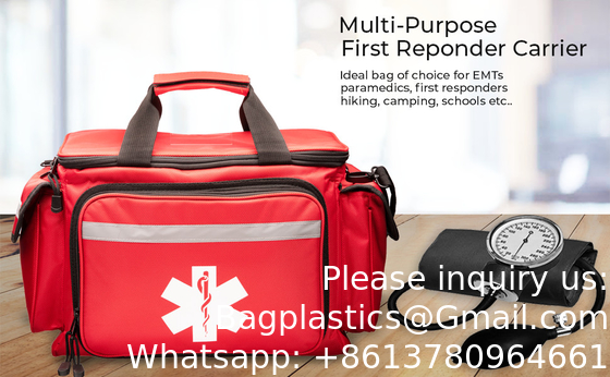 Sac médical de premiers soins professionnel rouge vide pour traumatisme, 15&quot;X10&quot;X9&quot;, porte-services pour les ambulanciers.