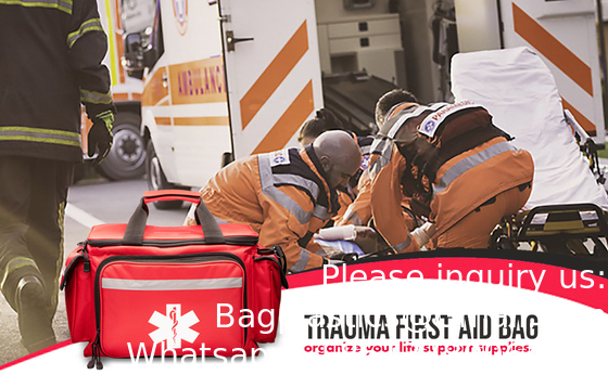 Sac médical de premiers soins professionnel rouge vide pour traumatisme, 15&quot;X10&quot;X9&quot;, porte-services pour les ambulanciers.
