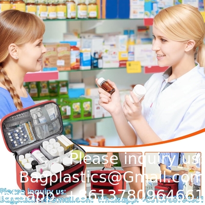 Sac de stockage de médicaments, organisateur de bouteilles de pilules avec sac de refroidissement de médicaments et petite poche, sac médical pour urgences
