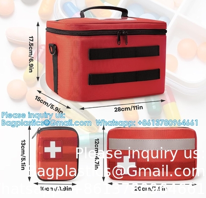 Sac de stockage de médicaments, organisateur de bouteilles de pilules avec sac de refroidissement de médicaments et petite poche, sac médical pour urgences