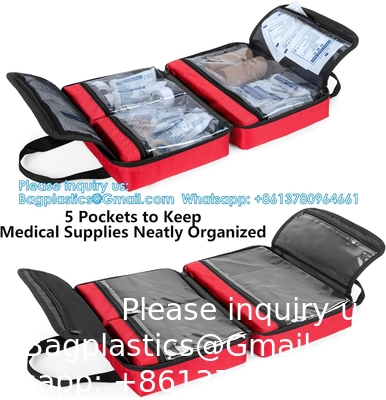 Petit sac de premiers soins, sac d'urgence portable vide, sac de traumatologie, idéal pour voiture, maison, camping et randonnée, sac rouge