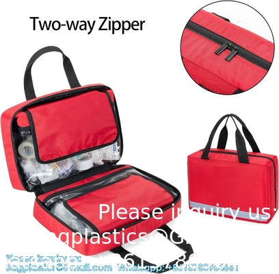 Petit sac de premiers soins, sac d'urgence portable vide, sac de traumatologie, idéal pour voiture, maison, camping et randonnée, sac rouge