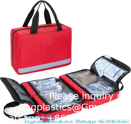 Petit sac de premiers soins, sac d'urgence portable vide, sac de traumatologie, idéal pour voiture, maison, camping et randonnée, sac rouge