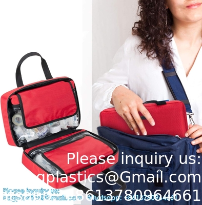 Petit sac de premiers soins, sac d'urgence portable vide, sac de traumatologie, idéal pour voiture, maison, camping et randonnée, sac rouge