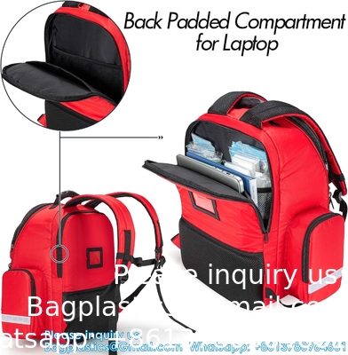 Sac de secours, sac à dos vide, trousse d'urgence médicale, sac de sauvetage pour les ambulanciers, les ambulanciers, la police