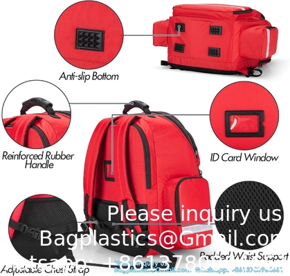 Sac de secours, sac à dos vide, trousse d'urgence médicale, sac de sauvetage pour les ambulanciers, les ambulanciers, la police