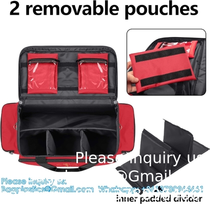 Sac d'urgence, sac de traumatologie vide, trousses de premiers secours professionnelles, sac médical de rangement avec séparateur interne, anti-écrou