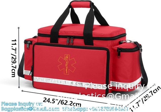 Sac d'urgence, sac de traumatologie vide, trousses de premiers secours professionnelles, sac médical de rangement avec séparateur interne, anti-écrou