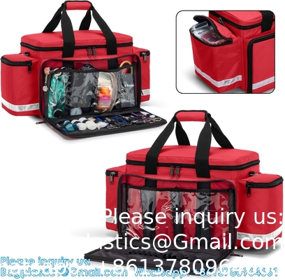 Sac d'urgence, sac de traumatologie vide, trousses de premiers secours professionnelles, sac médical de rangement avec séparateur interne, anti-écrou
