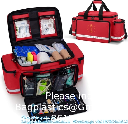 Sac d'urgence, sac de traumatologie vide, trousses de premiers secours professionnelles, sac médical de rangement avec séparateur interne, anti-écrou