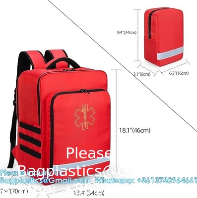 Sac à dos médical d'urgence 50L Sac de traumatologie pour les ambulanciers, les professionnels de soins à domicile, les trousses de premiers secours