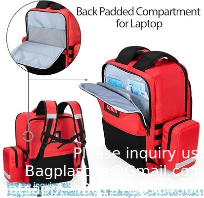 Sac à dos médical d'urgence 50L Sac de traumatologie pour les ambulanciers, les professionnels de soins à domicile, les trousses de premiers secours