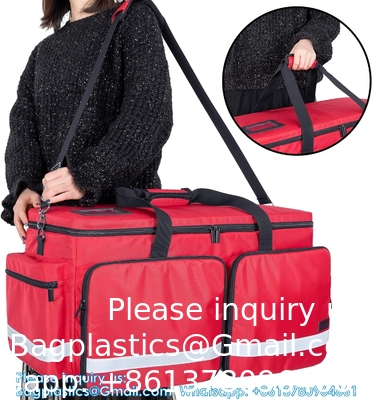 Sac médical d'urgence vide avec compartiment pour réservoir d'oxygène Sac de traumatologie pour premiers intervenants avec renforcement du fond B
