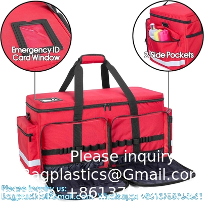 Sac médical d'urgence vide avec compartiment pour réservoir d'oxygène Sac de traumatologie pour premiers intervenants avec renforcement du fond B