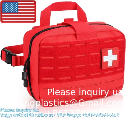 Sacoche médicale tactique Molle de taille améliorée, sacoche de premiers secours de grande capacité IFAK sacoche Molle EMT sacoche amovible