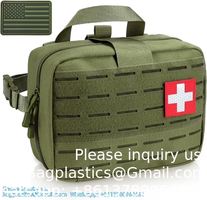 Sacoche médicale tactique Molle de taille améliorée, sacoche de premiers secours de grande capacité IFAK sacoche Molle EMT sacoche amovible