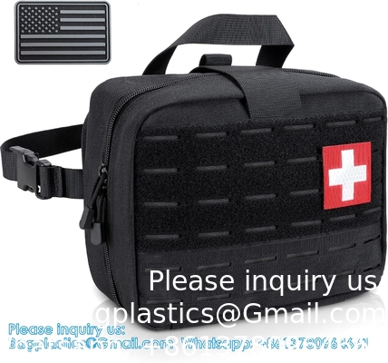 Sacoche médicale tactique Molle de taille améliorée, sacoche de premiers secours de grande capacité IFAK sacoche Molle EMT sacoche amovible