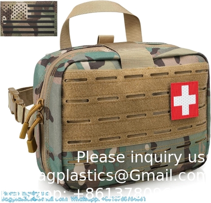 Sacoche médicale tactique Molle de taille améliorée, sacoche de premiers secours de grande capacité IFAK sacoche Molle EMT sacoche amovible
