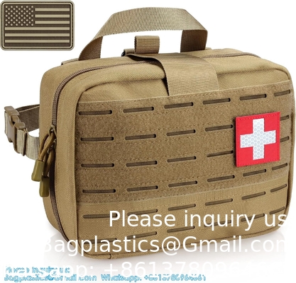 Sacoche médicale tactique Molle de taille améliorée, sacoche de premiers secours de grande capacité IFAK sacoche Molle EMT sacoche amovible