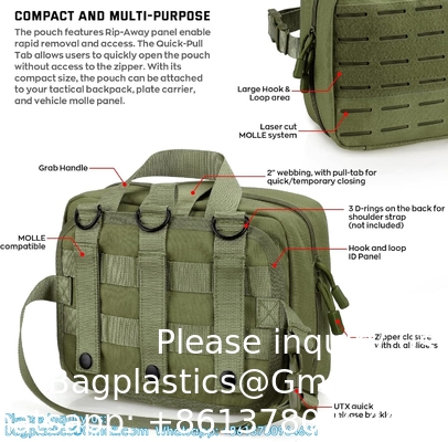 Sacoche médicale tactique MOLLE accessoire Sacoche médicale tactique Sacoche de premiers secours EMT Rip-Away IFAK