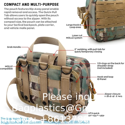Sacoche médicale tactique MOLLE accessoire Sacoche médicale tactique Sacoche de premiers secours EMT Rip-Away IFAK