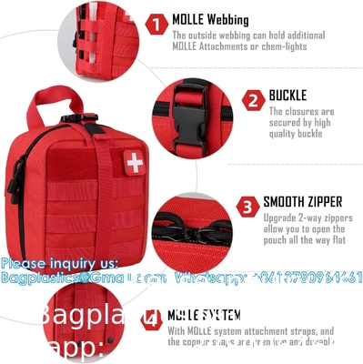 Sacoche de premiers soins tactique, sacoches de secours de première nécessité, sacoches militaires, sac médical IFAK, kit de survie d'urgence en plein air