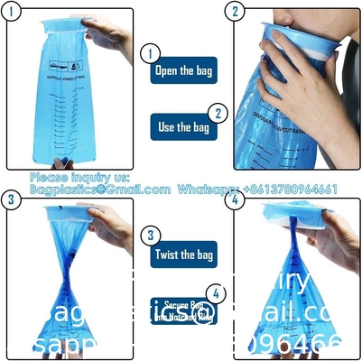 Sacs émésiques, sacs à vomir jetables, sacs anti-nausées pour les avions et les voitures, sacs anti-nausées pour les nausées de déplacement (bleu)