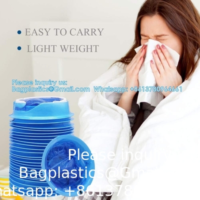 Sacs émésiques, sacs à vomir jetables, sacs anti-nausées pour les avions et les voitures, sacs anti-nausées pour les nausées de déplacement (bleu)