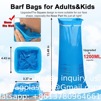 Sacs émésiques, sacs à vomir jetables, sacs anti-nausées pour les avions et les voitures, sacs anti-nausées pour les nausées de déplacement (bleu)