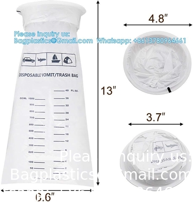 Sacs à vomir à usage unique Sacs à vomir à usage unique 10 paquets, 1500 ml Sacs à émesis blancs à haute densité, parfaits pour les nausées matinales.