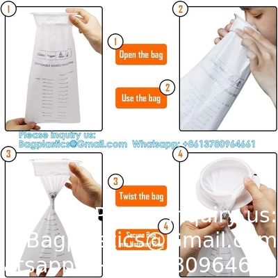 Sacs à vomir à usage unique Sacs à vomir à usage unique 10 paquets, 1500 ml Sacs à émesis blancs à haute densité, parfaits pour les nausées matinales.