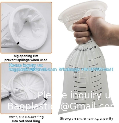Sacs à vomir à usage unique Sacs à vomir à usage unique 10 paquets, 1500 ml Sacs à émesis blancs à haute densité, parfaits pour les nausées matinales.